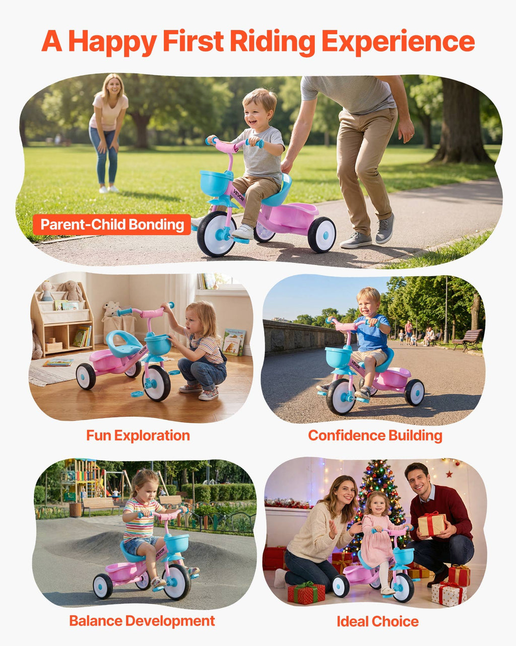 Tricycle pour Enfants 2-5 Ans – Siège Réglable, Certifié CE & CPC