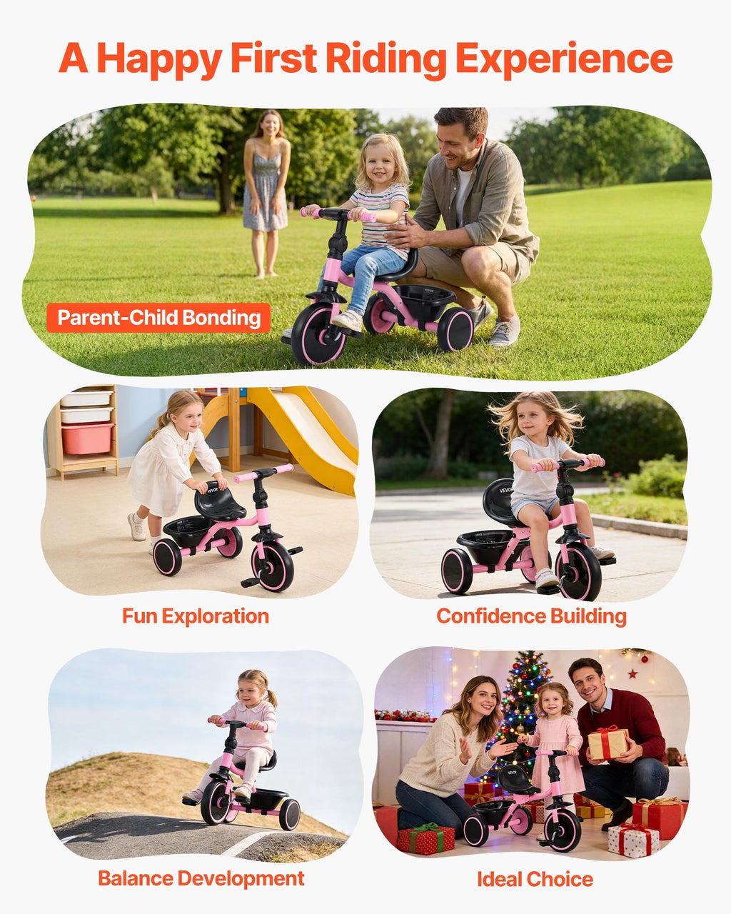 Tricycle Pliable pour Enfants 2-5 Ans – Siège Réglable 3 Positions