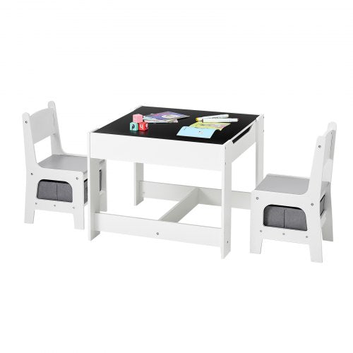 Table et 2 Chaises pour Enfants – Avec Tableau Noir et Rangement