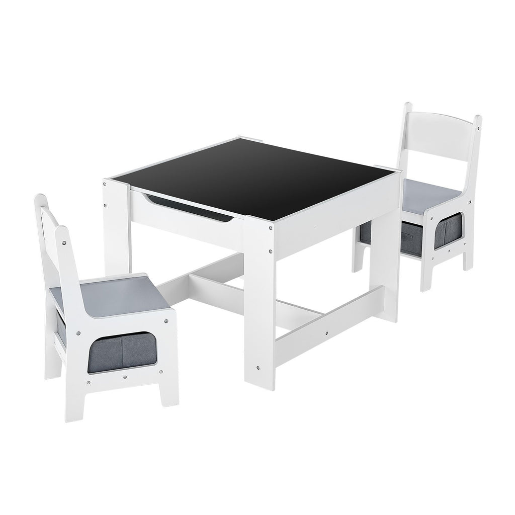 Table et 2 Chaises pour Enfants – Avec Tableau Noir et Rangement