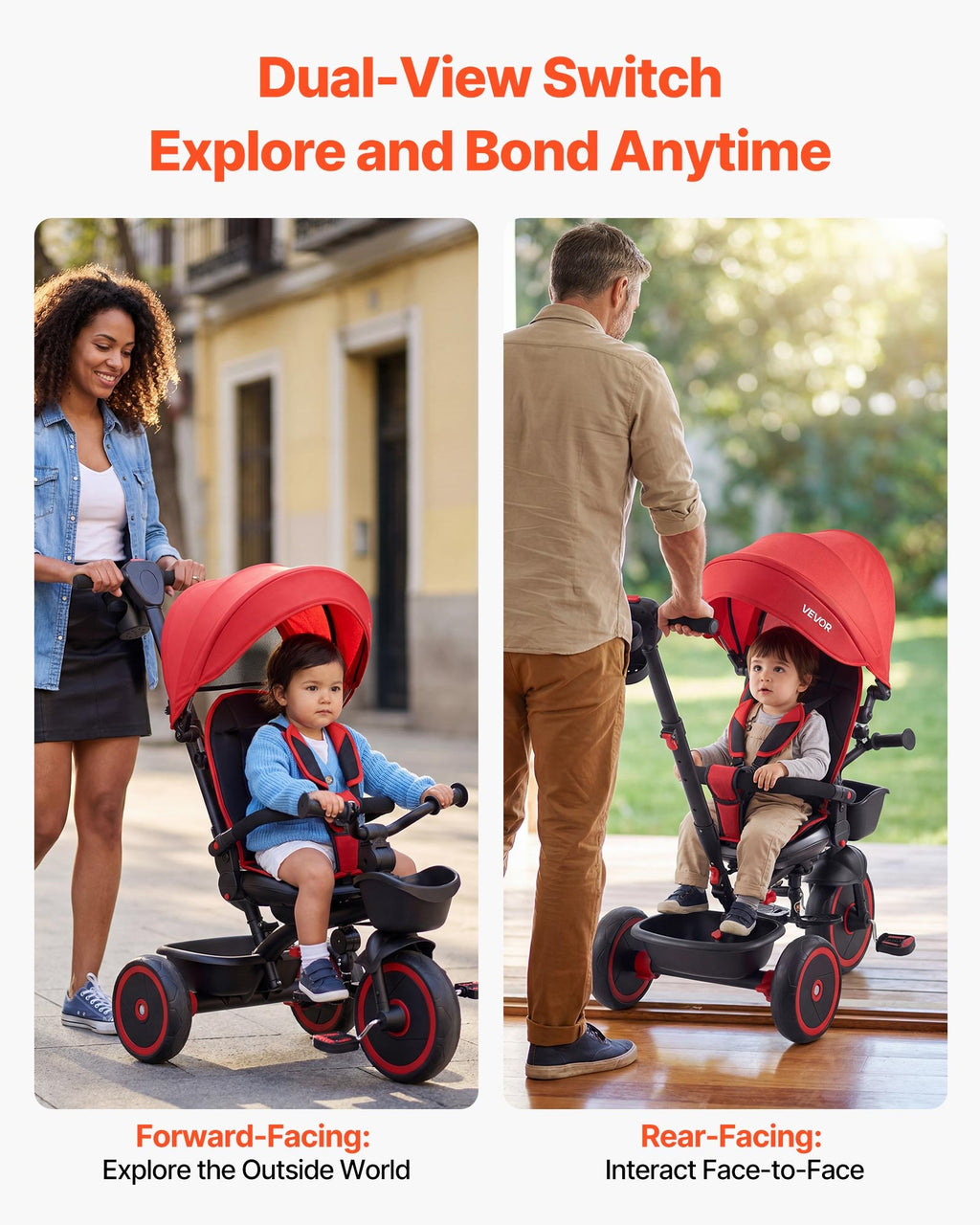 Tricycle Poussette 6-en-1 pour Enfants de 1 à 5 Ans – Sécurité Double