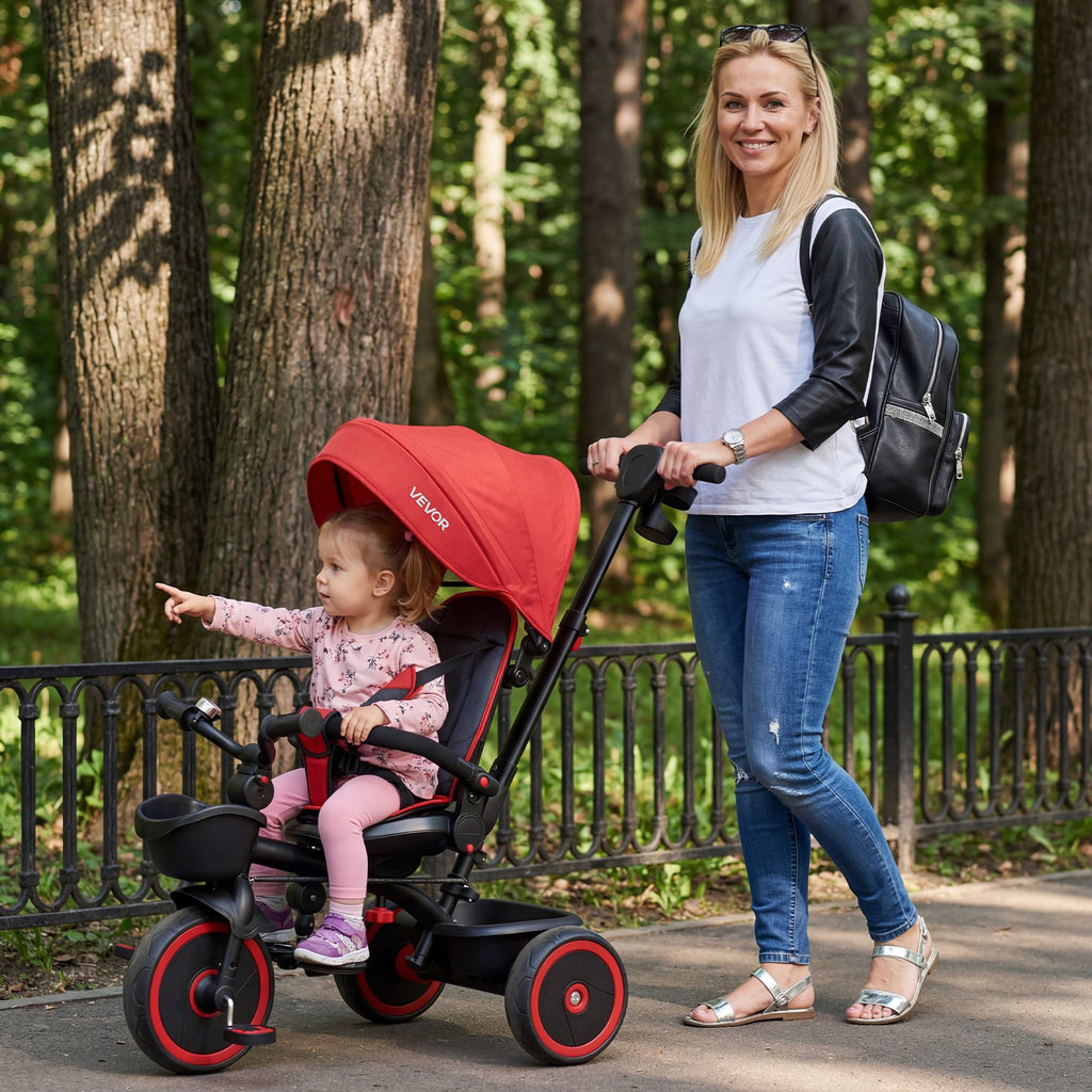 Tricycle Poussette 6-en-1 pour Enfants de 1 à 5 Ans – Sécurité Double