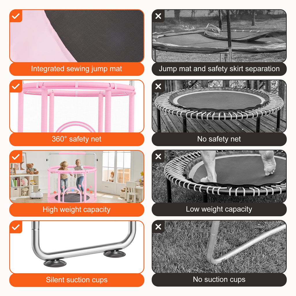 Trampoline pour Enfants 140 cm – Intérieur/Extérieur avec Accessoires