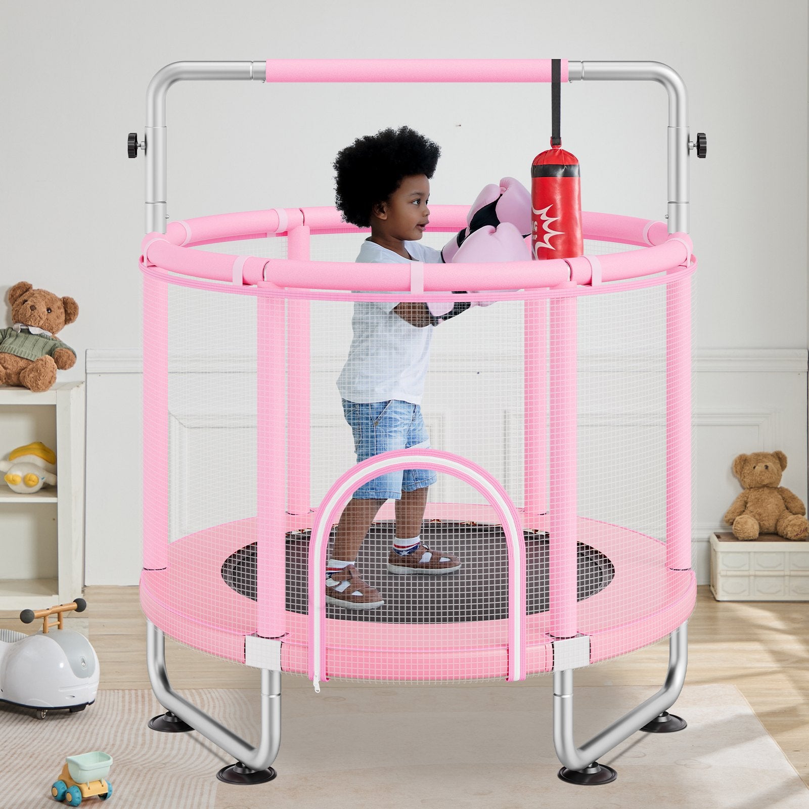 Trampoline pour Enfants 140 cm – Intérieur/Extérieur avec Accessoires