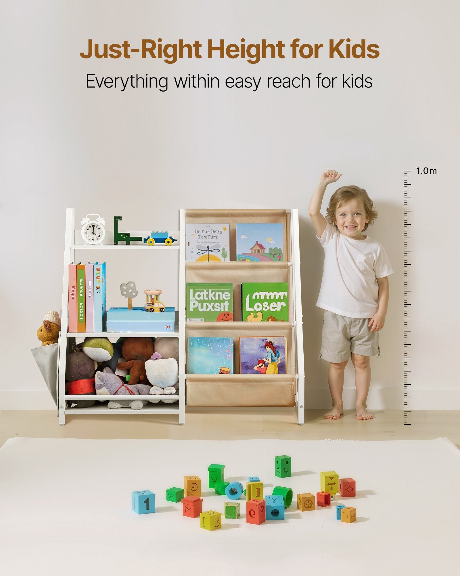 Bibliothèque 3 Niveaux pour Enfants – Rangement Jouets & Livres
