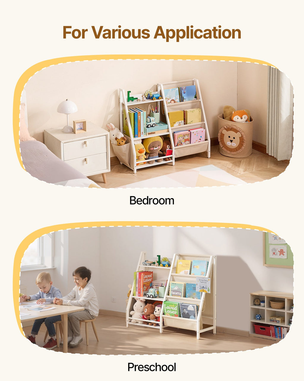 Bibliothèque 3 Niveaux pour Enfants – Rangement Jouets & Livres