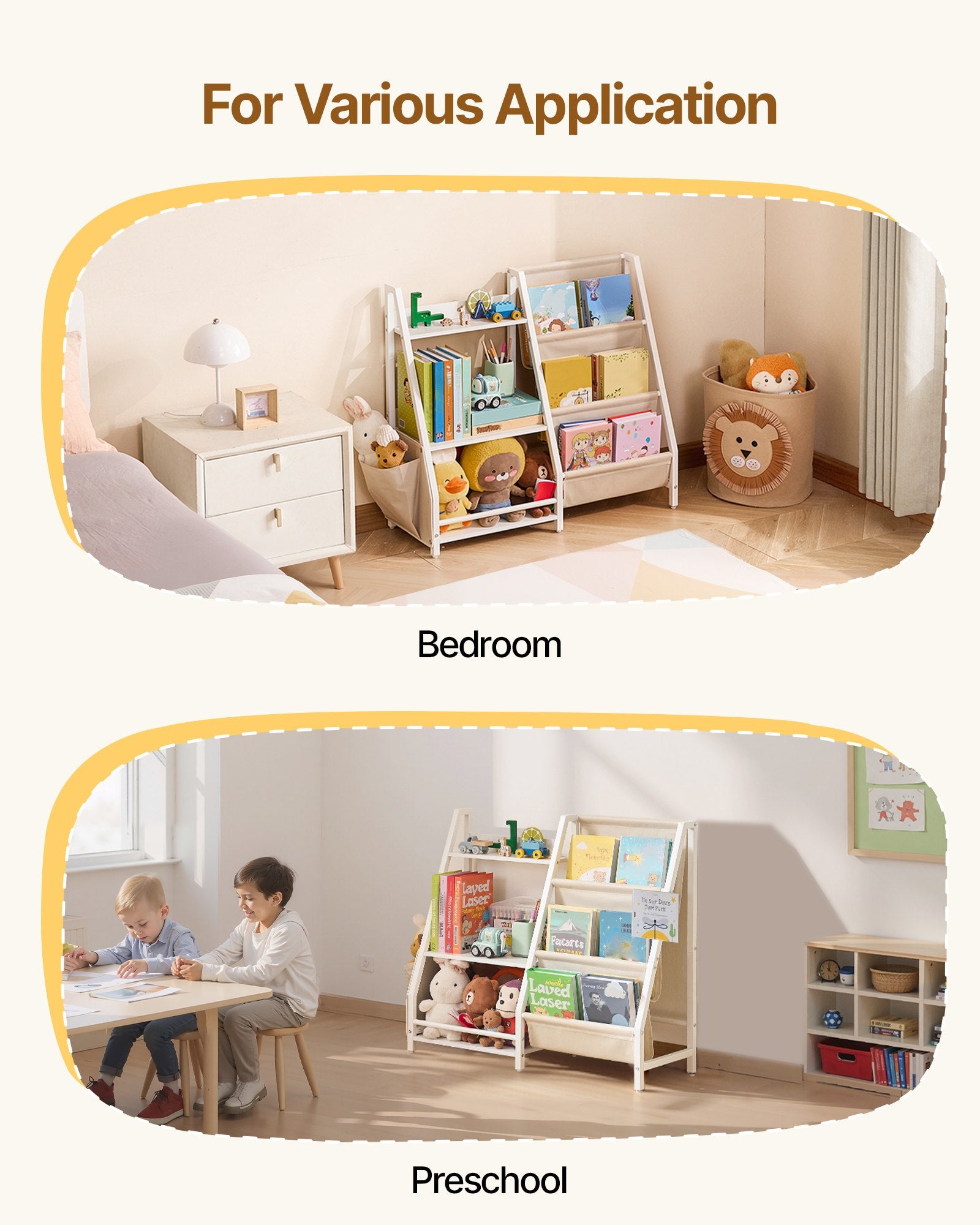 Bibliothèque 3 Niveaux pour Enfants – Rangement Jouets & Livres