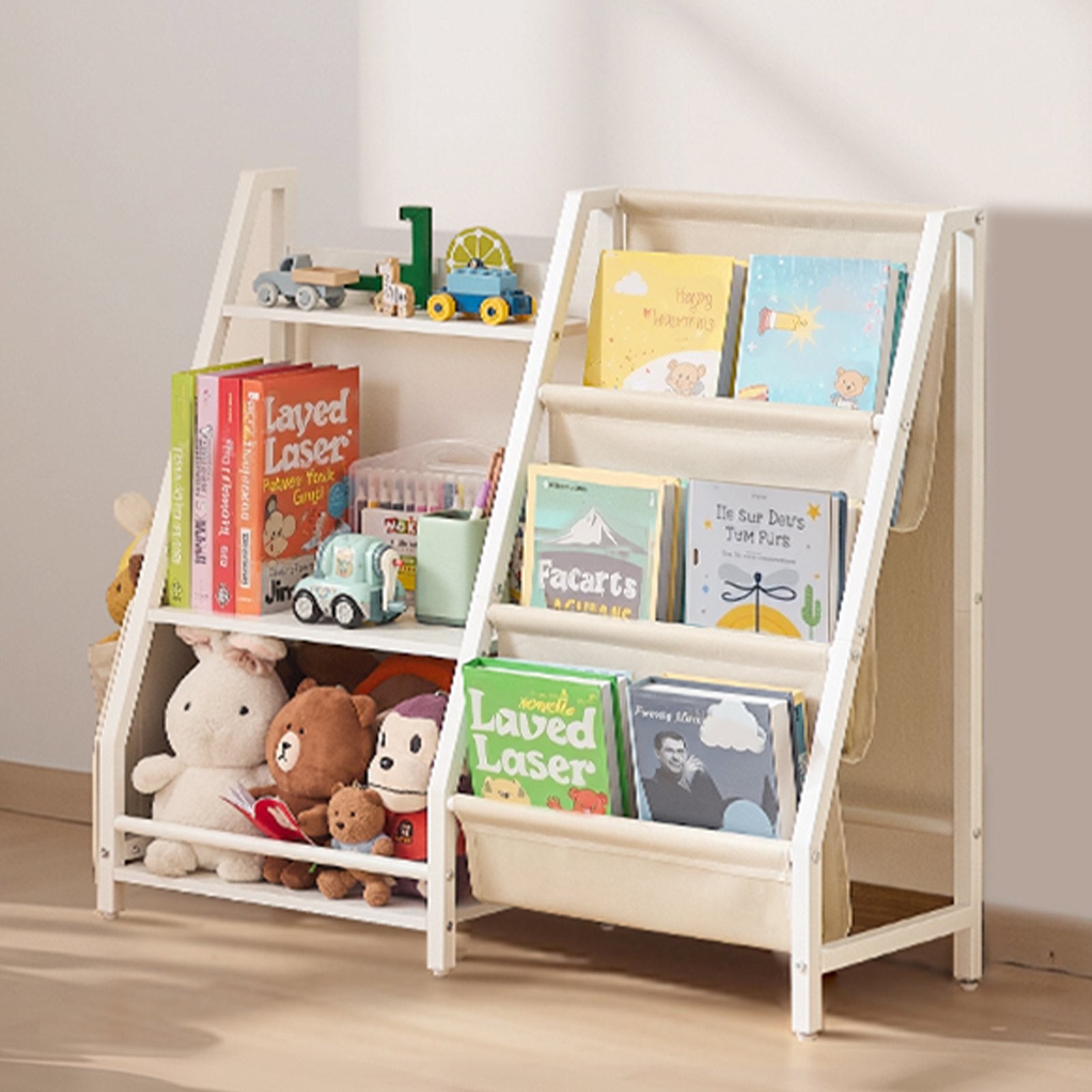 Bibliothèque 3 Niveaux pour Enfants – Rangement Jouets & Livres