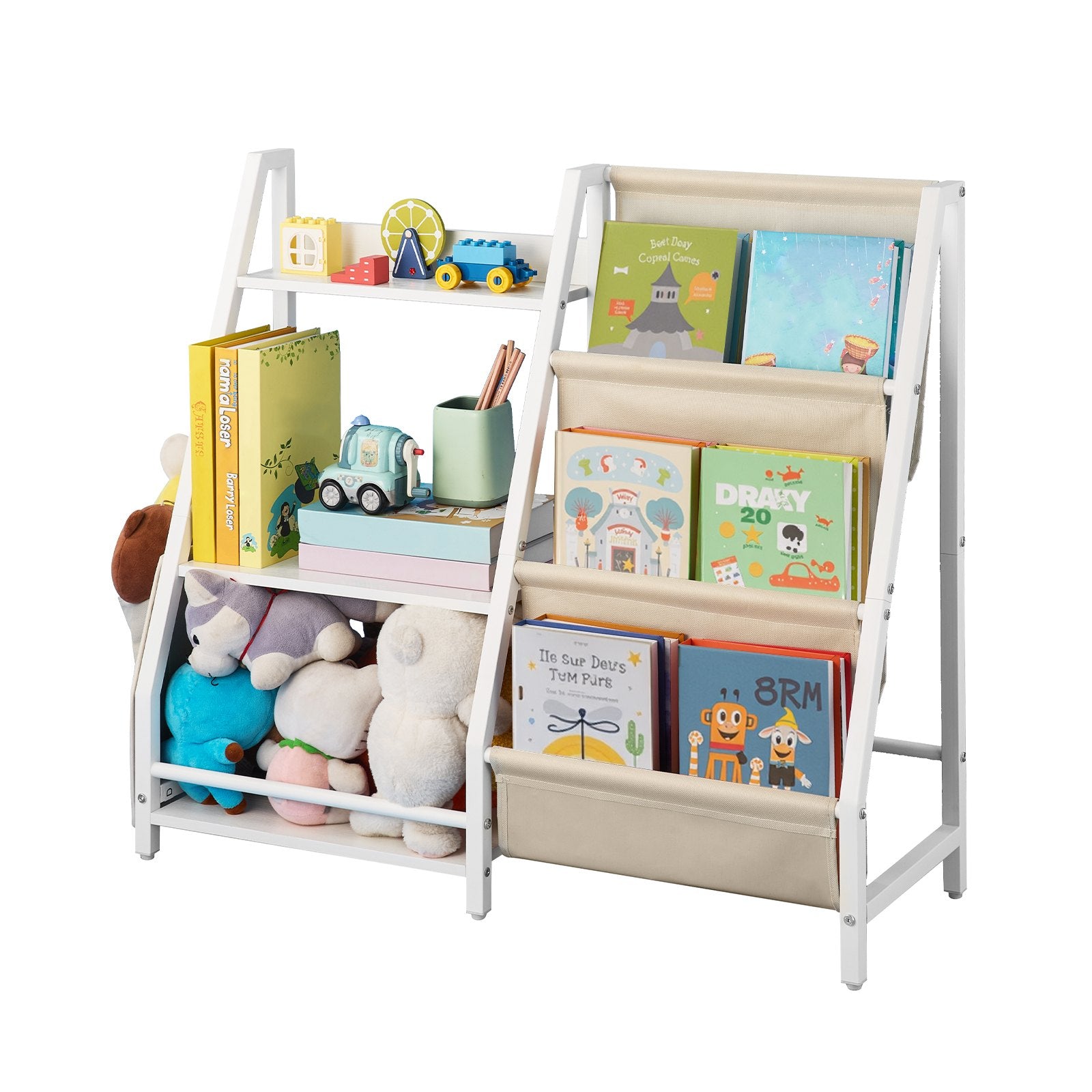 Bibliothèque 3 Niveaux pour Enfants – Rangement Jouets & Livres