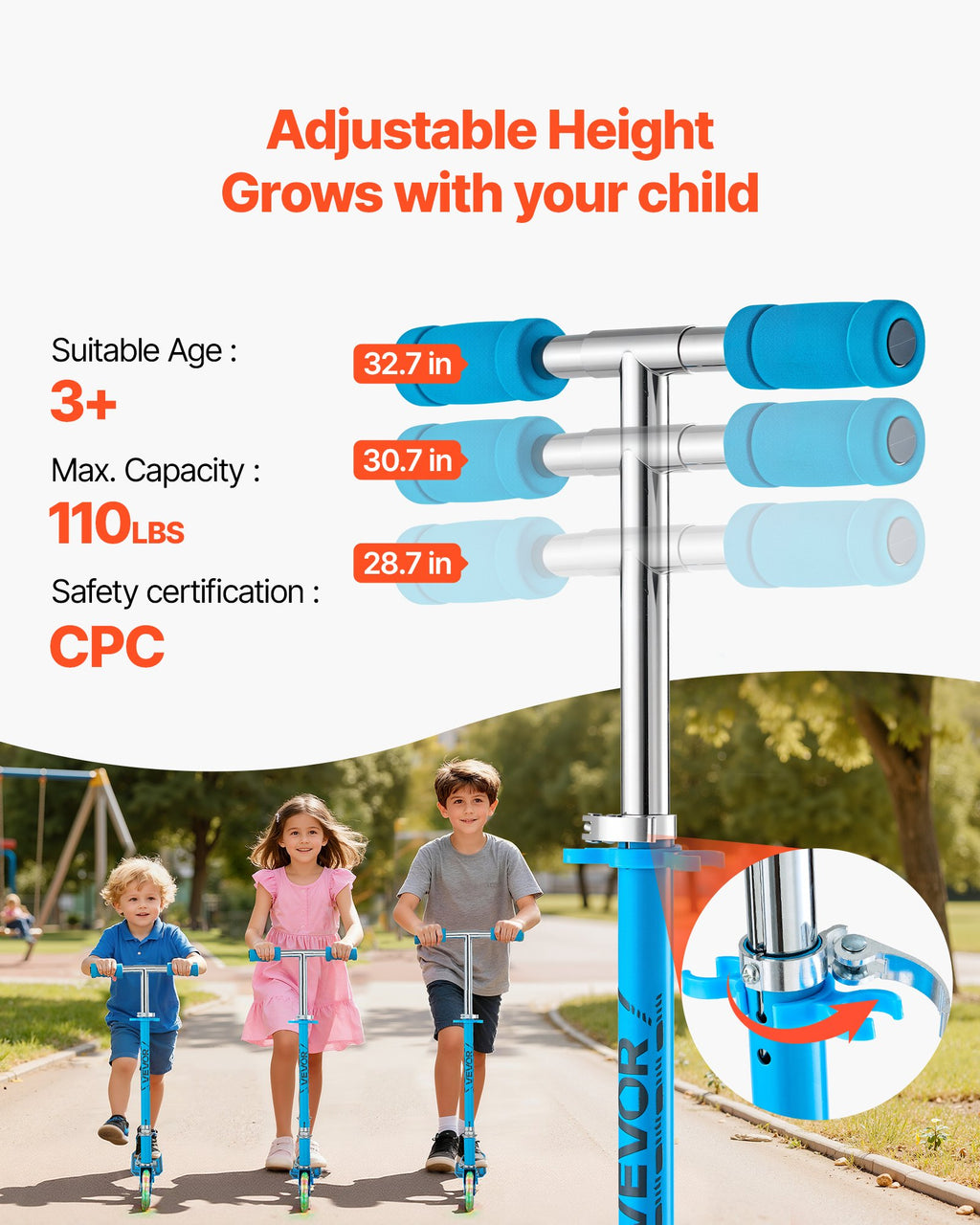 Trottinette Lumineuse pour Enfants dès 3 ans – 2 Roues avec LED