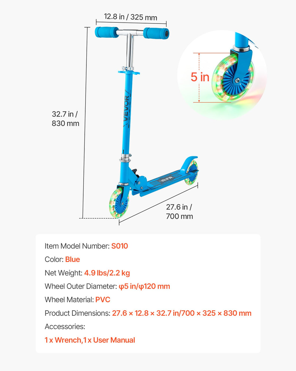 Trottinette Lumineuse pour Enfants dès 3 ans – 2 Roues avec LED