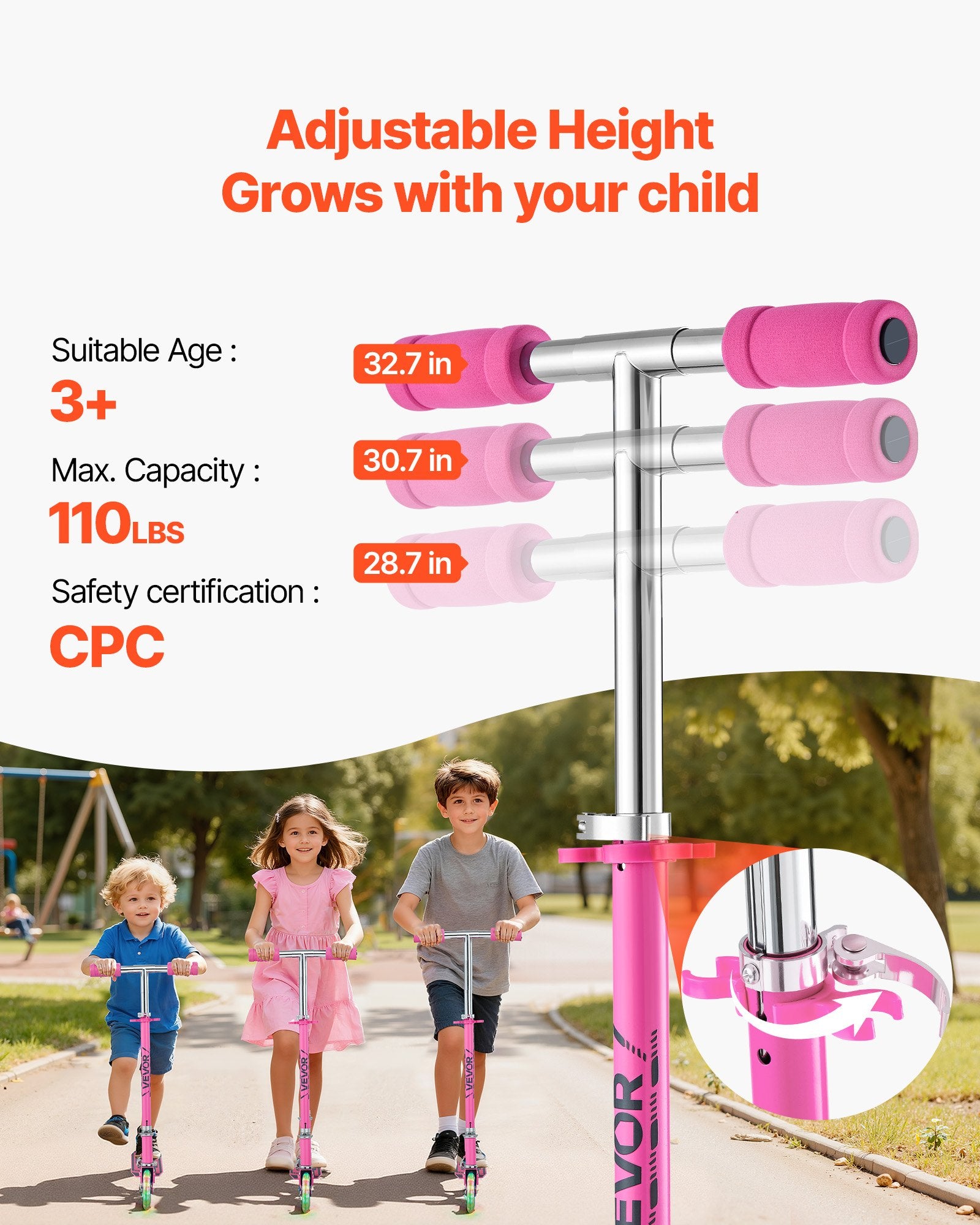 Trottinette Lumineuse pour Enfants dès 3 ans – 2 Roues avec LED