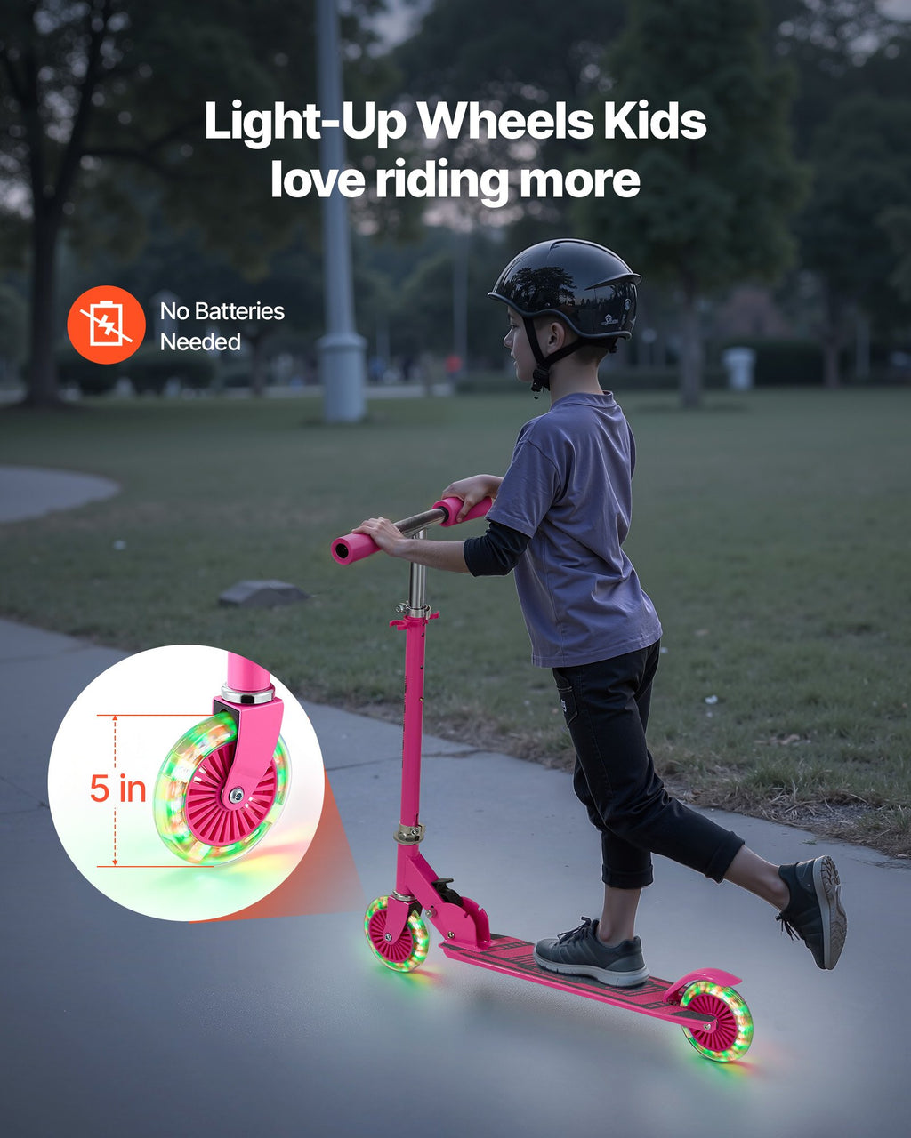 Trottinette Lumineuse pour Enfants dès 3 ans – 2 Roues avec LED