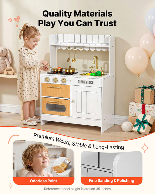 Cuisine Jouet en Bois pour Enfants – Avec Vraies Lumières & Sons