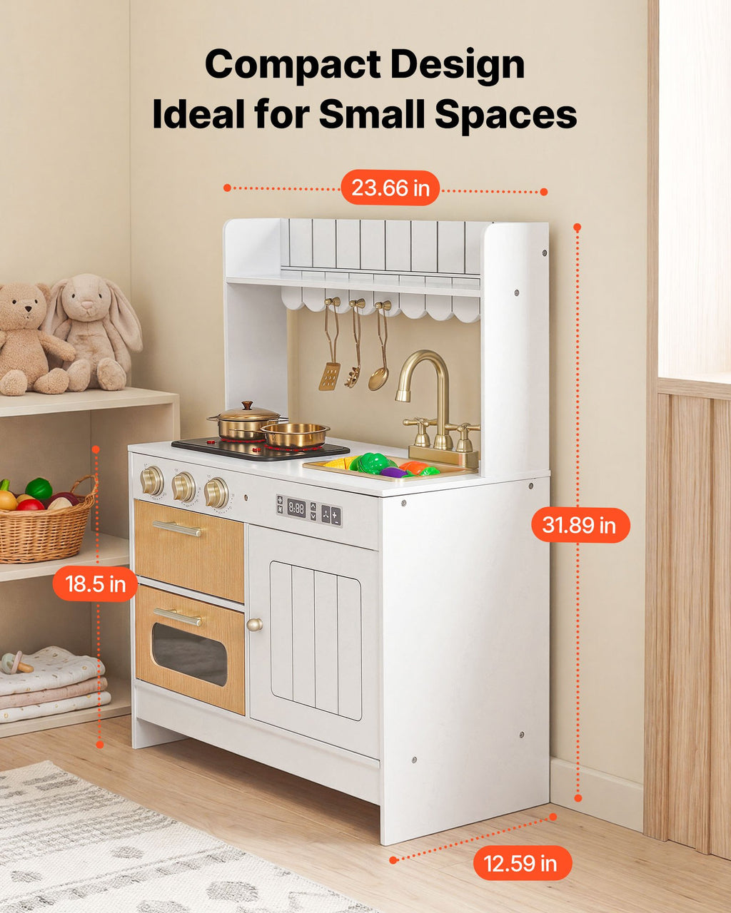 Cuisine Jouet en Bois pour Enfants – Avec Vraies Lumières & Sons