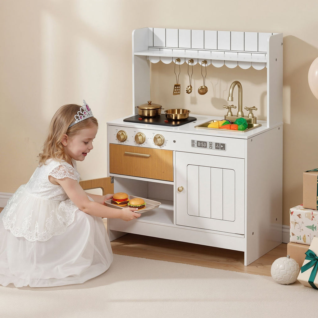 Cuisine Jouet en Bois pour Enfants – Avec Vraies Lumières & Sons