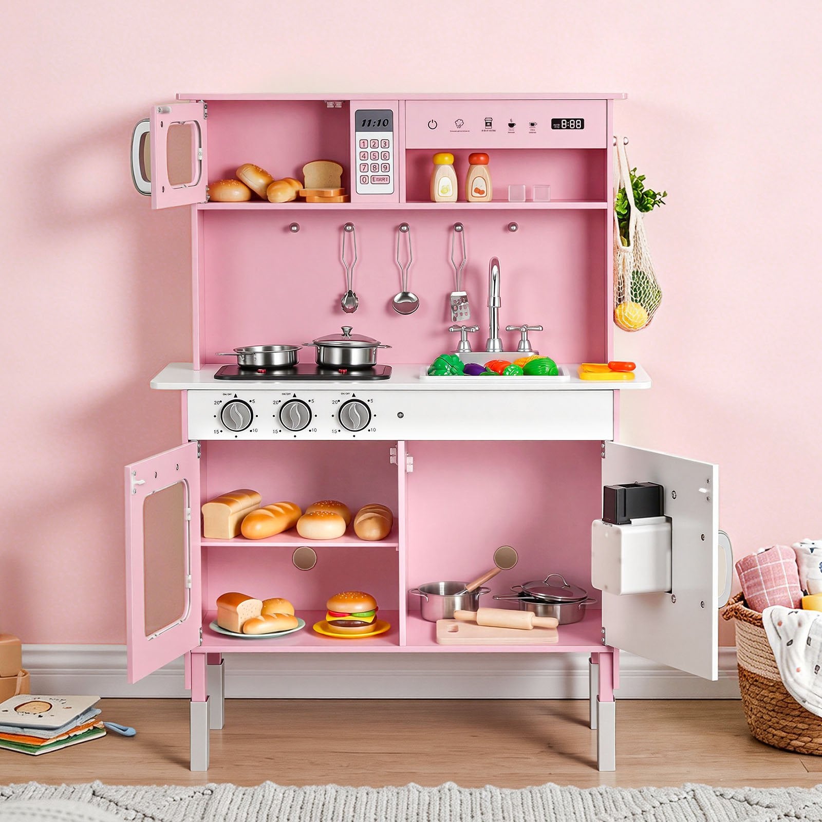 Cuisine Jouet en Bois pour Enfants – Lumières & Sons Réalistes