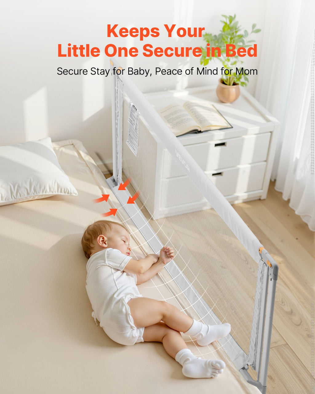 Barrière de Lit pour Enfants – Sécurité Renforcée avec Tube en Fer
