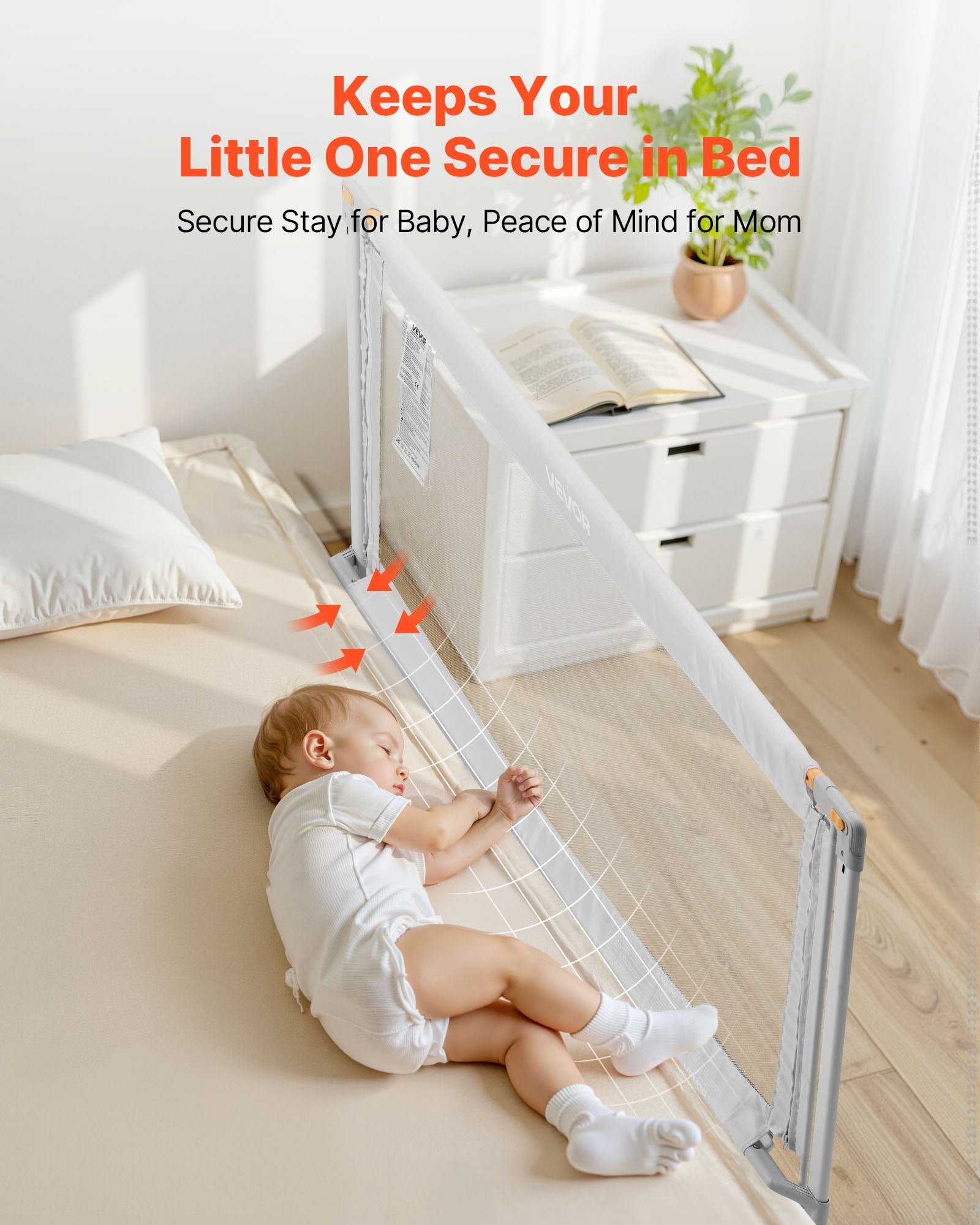 Barrière de Lit pour Enfants – Sécurité Renforcée avec Tube en Fer