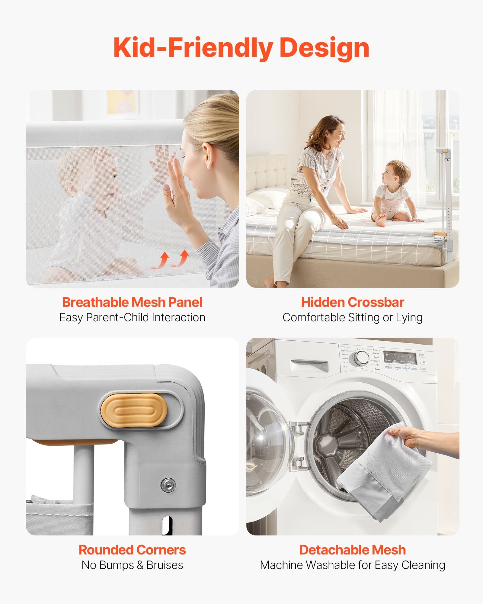 Barrière de Lit pour Enfants – Sécurité Renforcée avec Tube en Fer