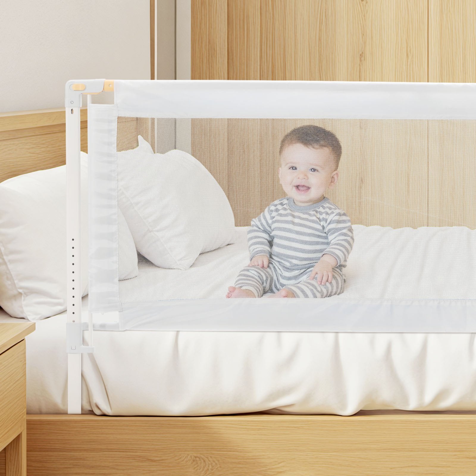 Barrière de Lit pour Enfants – Sécurité Renforcée avec Tube en Fer