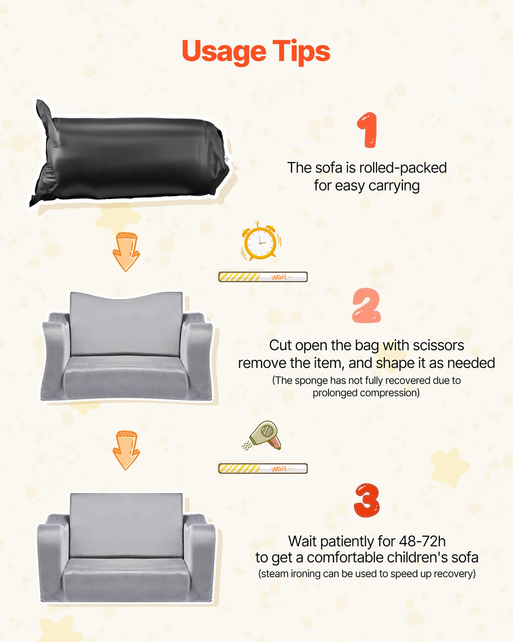 Canapé 2-en-1 Pliable pour Enfants – Fauteuil Doux avec Accoudoirs
