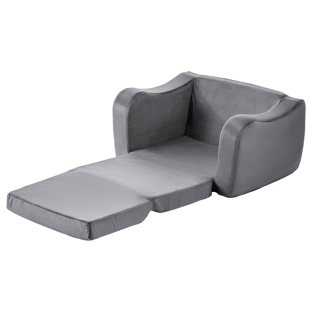 Canapé 2-en-1 Pliable pour Enfants – Fauteuil Doux avec Accoudoirs