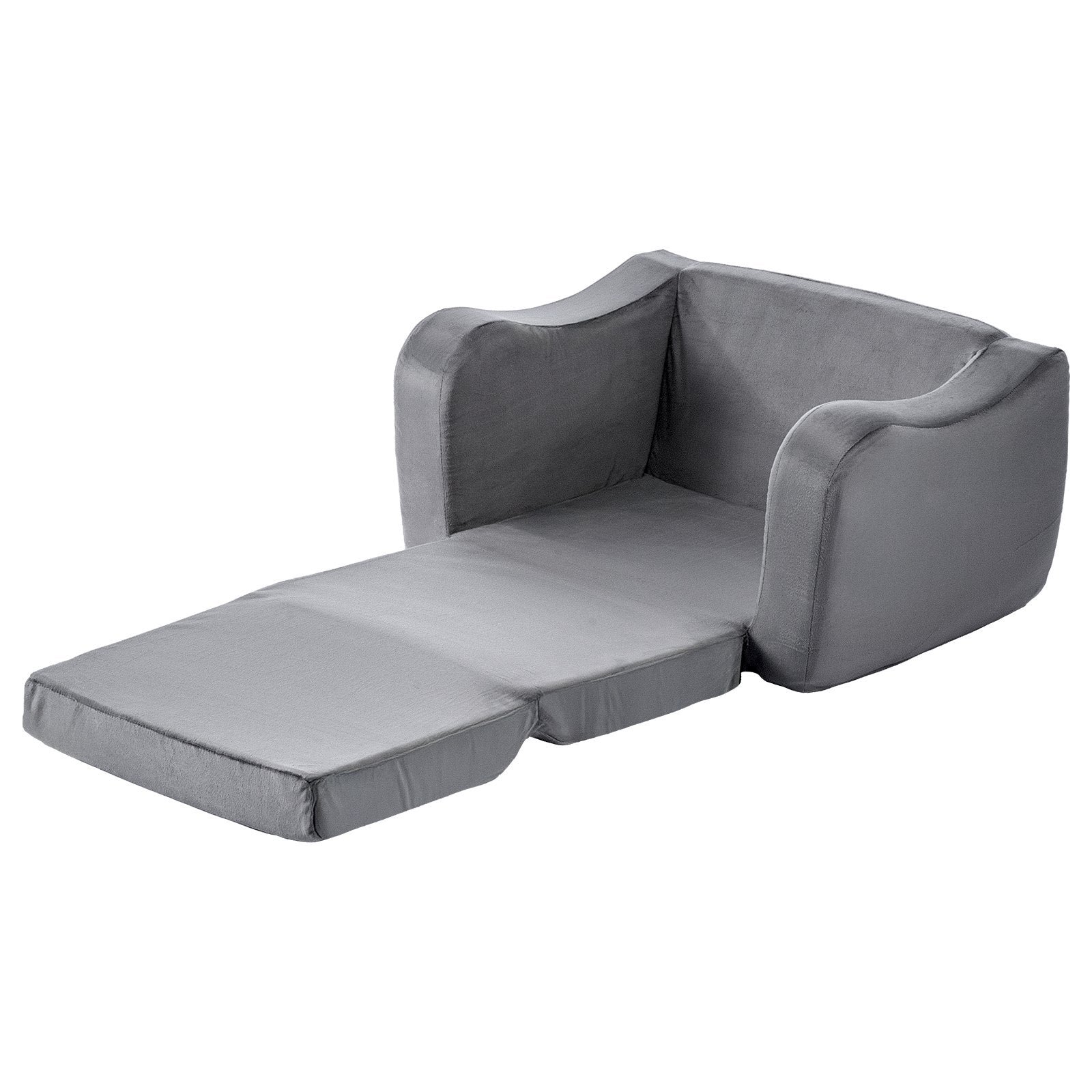 Canapé 2-en-1 Pliable pour Enfants – Fauteuil Doux avec Accoudoirs
